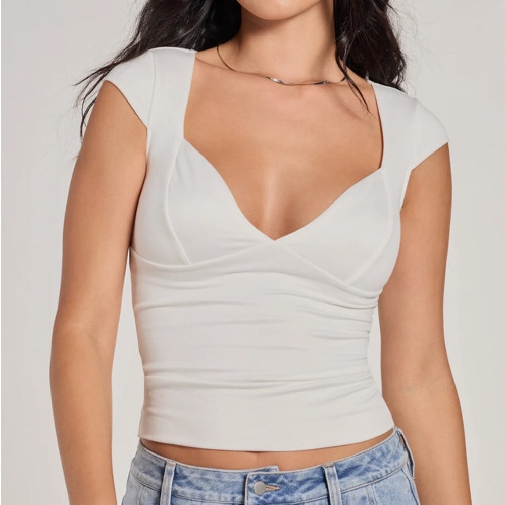 Elegant White Cap Sleeve Top